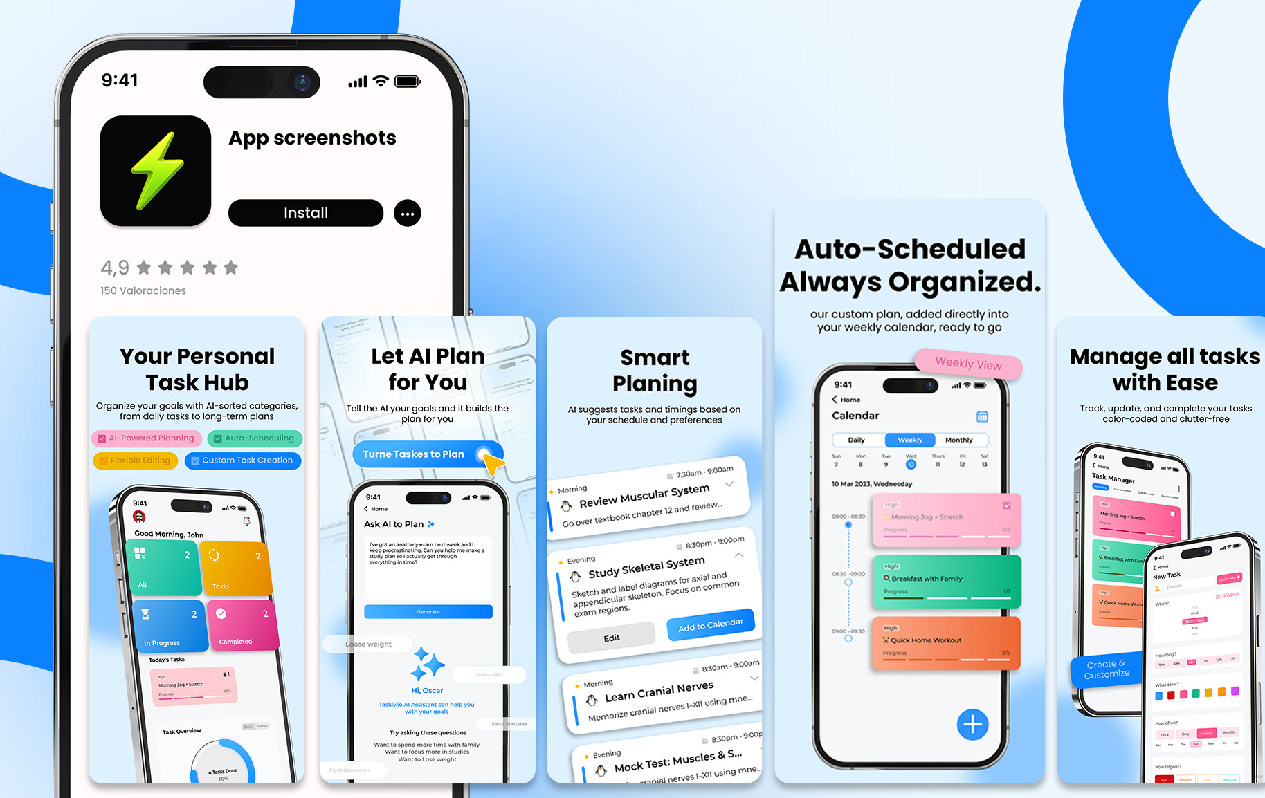 App Store screenshots of an AI app app screenshots app store app store screenshots graphic design play store screenshots
