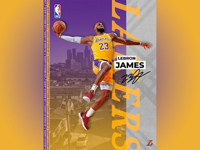LeBron James - NBA Poster basketball design flat graphic design illustration lakers lebron james nba nba poster print sports sports design