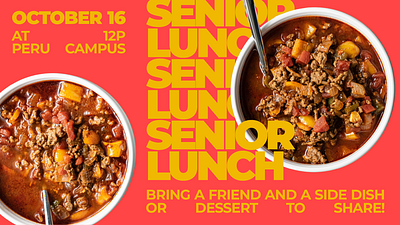 Senior Lunch Event Design design event food graphic design