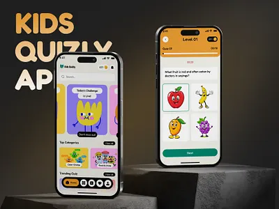 Kids Quizly App animal branding cute illustration design education app game interaction ios kids kidsgame learn mobileapp ui uiux