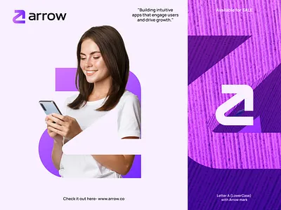 Letter A with Arrow Mark innovative logo