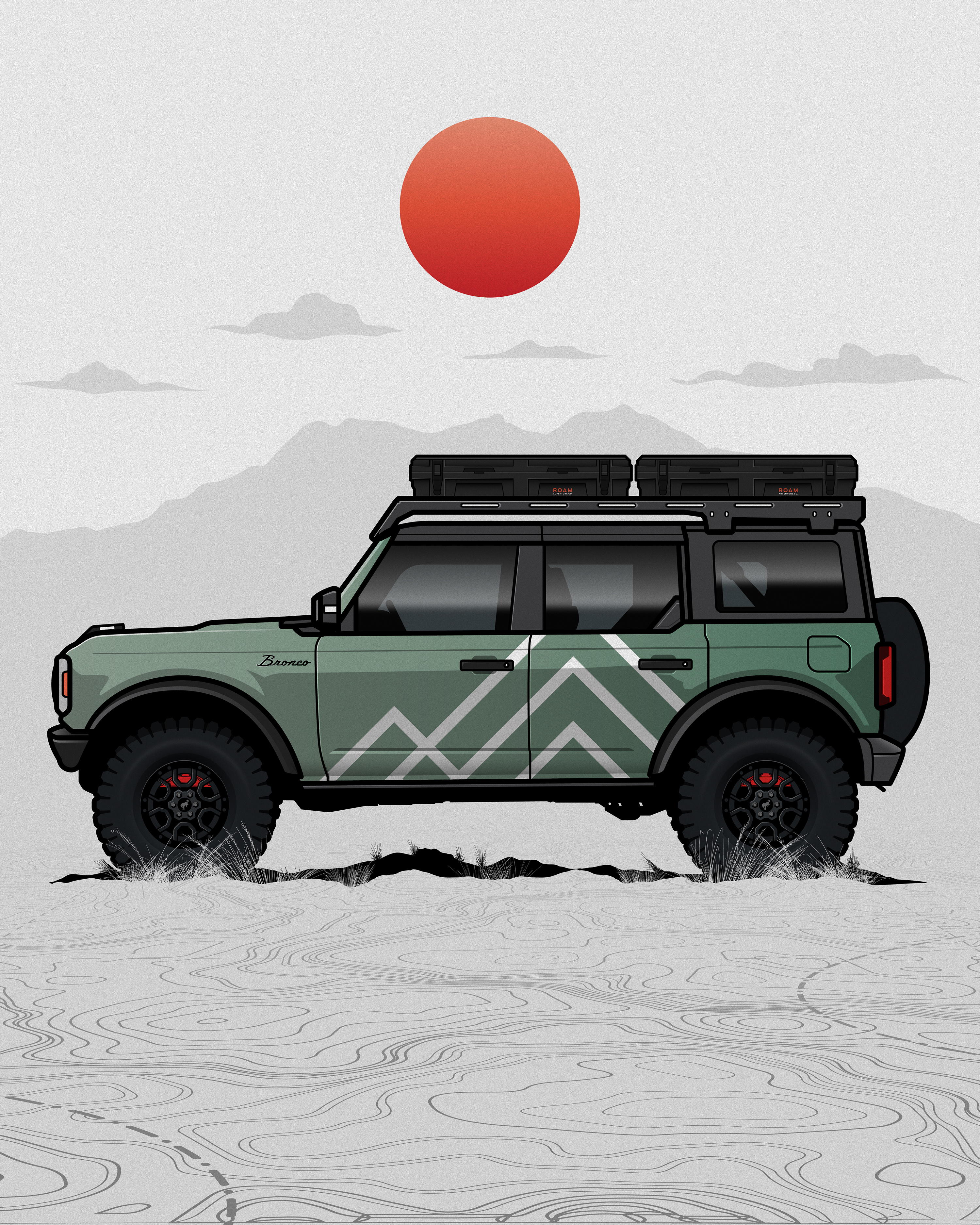 Bronco 4x4 adobe bronco ford illustration illustrator overland