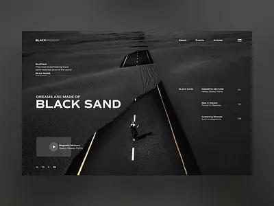 Black Monday Web Ui Landing Page Design ai beach black black sand brand identity branding design futuristic graphic design illustration landing page logo modern photography ui ui design ux ux design web design