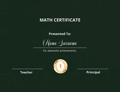 Math Certificate
