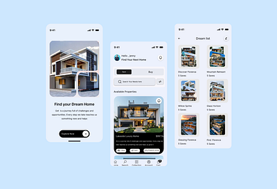 Real Estate Mobile App UI – Property Finder admin apartment finder app app app design b2b business estate home house house hunting app mobile mobile app product design property app real estate real estate mobile app real estate ui rent house ui
