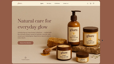 Minimal Skincare Landing Page Concept animation landingpage motion graphics ui ux