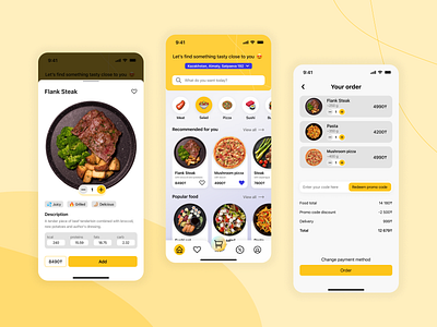 Food Delivery - Mobile App app concept courier delivery delivery app design food food delivery graphic design illustration ios mobile mobile app order restaurant service shop simple ui ux