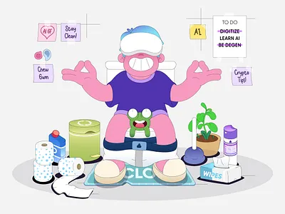 Lets Meditate with VR characterdesign design illustration vector