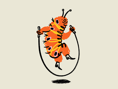 A little worm up 🐛 caterpiller design doodle exercise funny illo illustration lol sketch