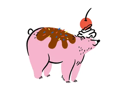 Bear-y on top 🍒 bear cherry design doodle funny idk illo illustration lol sketch