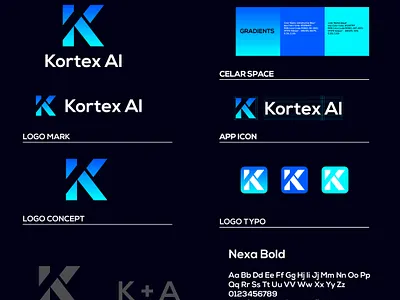 Kortex AI – Futuristic Logo & Brand Identity 3d ai ai logo animation branding creative logo design fiverr graphic design illustration logo logo design logo maker modern logo motion graphics technology logo ui