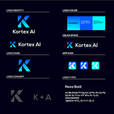 Kortex AI – Futuristic Logo & Brand Identity 3d ai ai logo animation branding creative logo design fiverr graphic design illustration logo logo design logo maker modern logo motion graphics technology logo ui