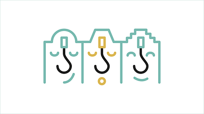 Amsterdam Houses Makelaar J-OOST amsterdam branding graphic design houses illustration logo smile