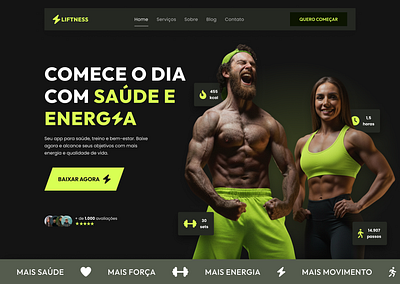 Fitness App UI Design Website figma fitness health ui ui design ux web design website workout