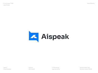 Technology Logo of Aispeak , Modern Logo, Lettermark artificial artificial intelligence logo brand identity branding graphic design icon intelligence lettermark logotype modern logo software logo tech logo technology logo vector visual identity