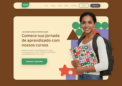 Online Courses Platform Website Design courses design education elearning figma geometric ui design ux web design website