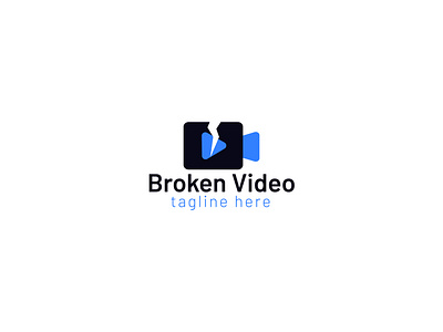 Broken video logo design - video logo design branding broken logo broken video logo creative logo design graphic design illustration logo logos vector video logo
