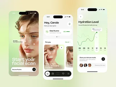 Beauty Mobile App: AI-Powered Personalized Care beauty ai beauty app beauty mobile app beauty mobile ui beauty products beauty ui cosmetics app design makeup ai makeup mobile app makeup products mobile app design shopping app skin care app startup ui ux webdesign