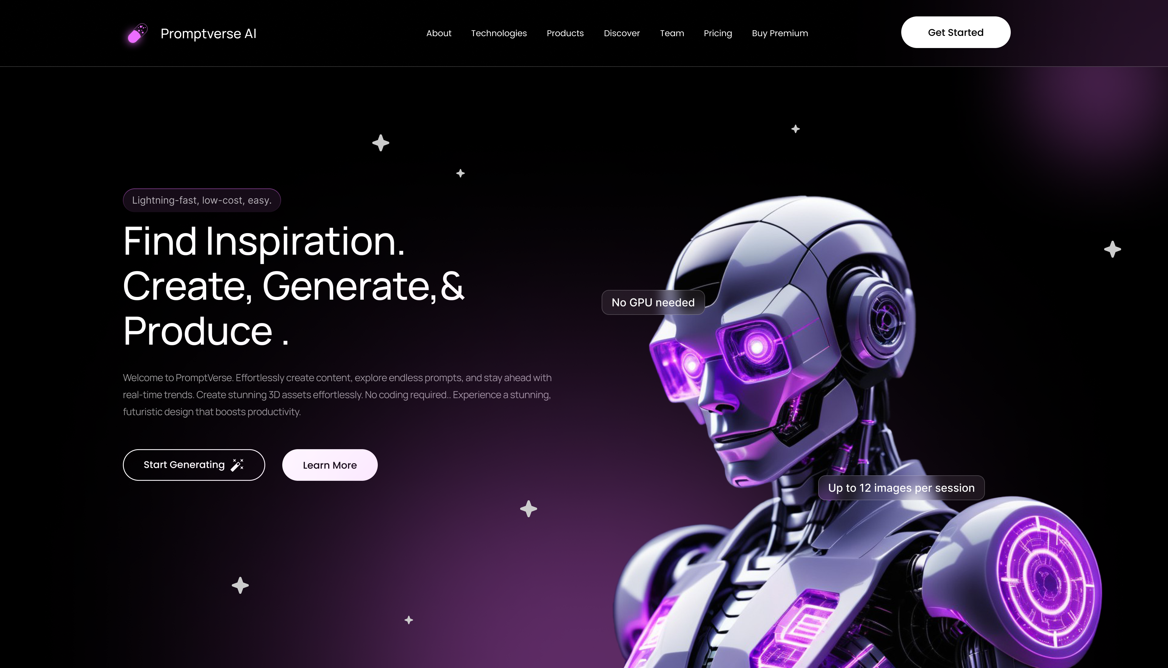 Promptverse AI Hero Section ai design hero section ui web