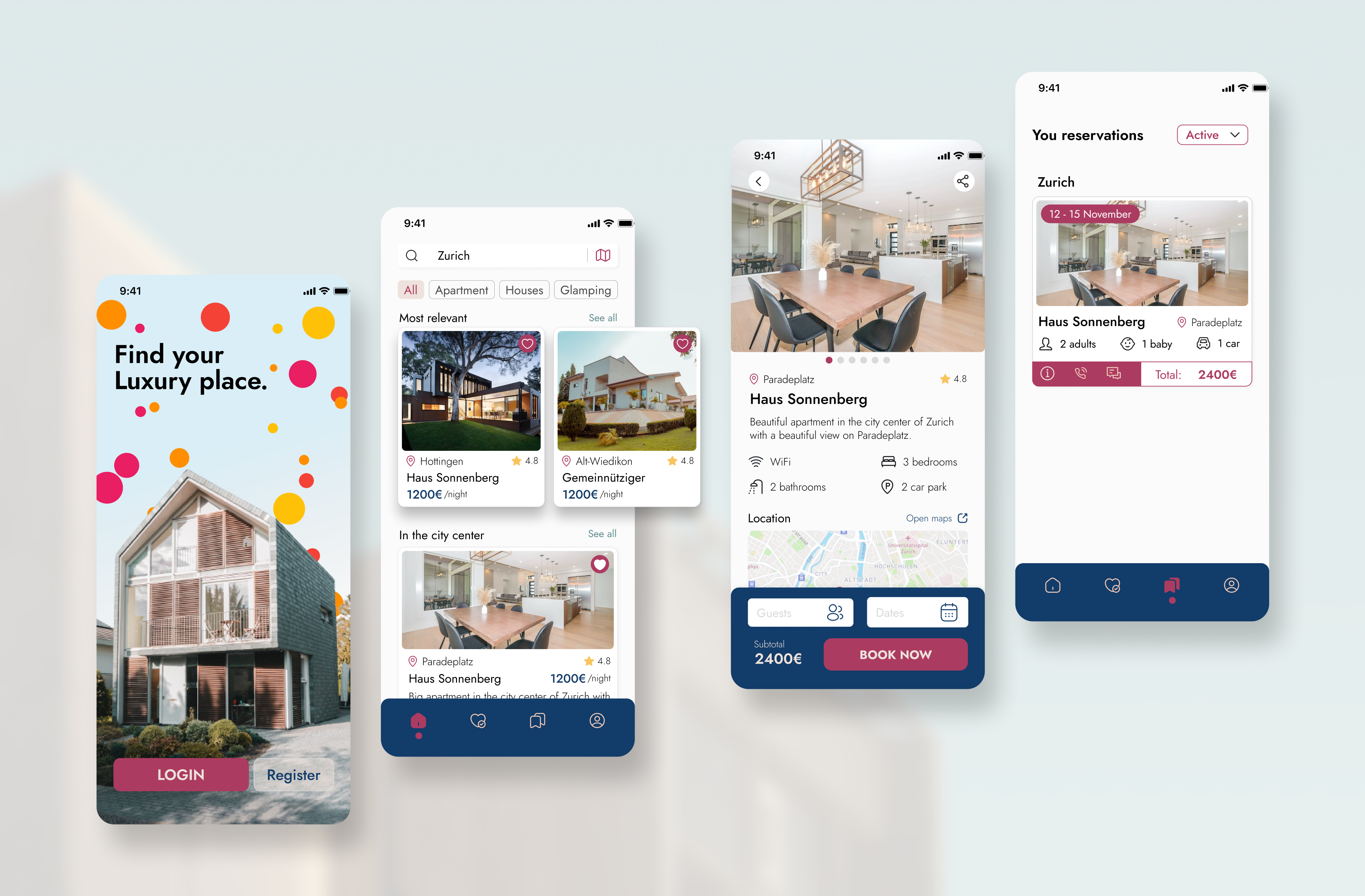 LuxRent app design figma graphic design mockup ui ux