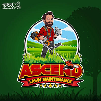 Cartoon Mascot Logo for Lawn Care Brand – Ascend by CartoonLogoX brandidentity branding brandingdesign cartooncharacterlogo cartoonlogo characterlogo creativelogodesign creativevectorlogo graphic design logo logocommunity logoportfolio luxurylogo mascotlogo portraitlogo startupbranding vectorlogo visualidentity