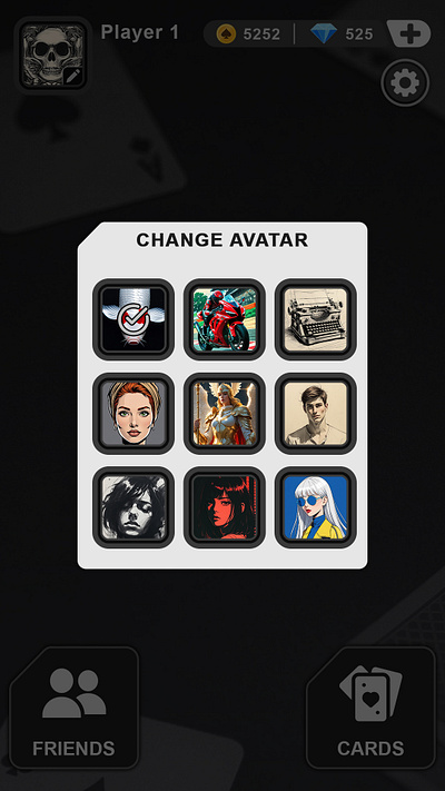 Card Game adobe photoshop card game card game ui game art game design game ui game ux ui ui ux ux