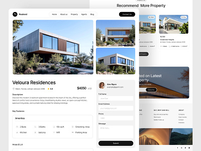 Real Estate Website Design landing page property page real estate real estate landing page real estate ui real estate website single property detail single property details web web design website