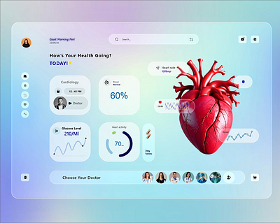 Health Monitoring Dashboard UI dashboardui figma healthapp modernui patientdashboard responsivedesign uidesign uxdesign webdesign