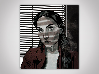 Noir portrait detective girl graphic design illustration night noir nuar portrair woman