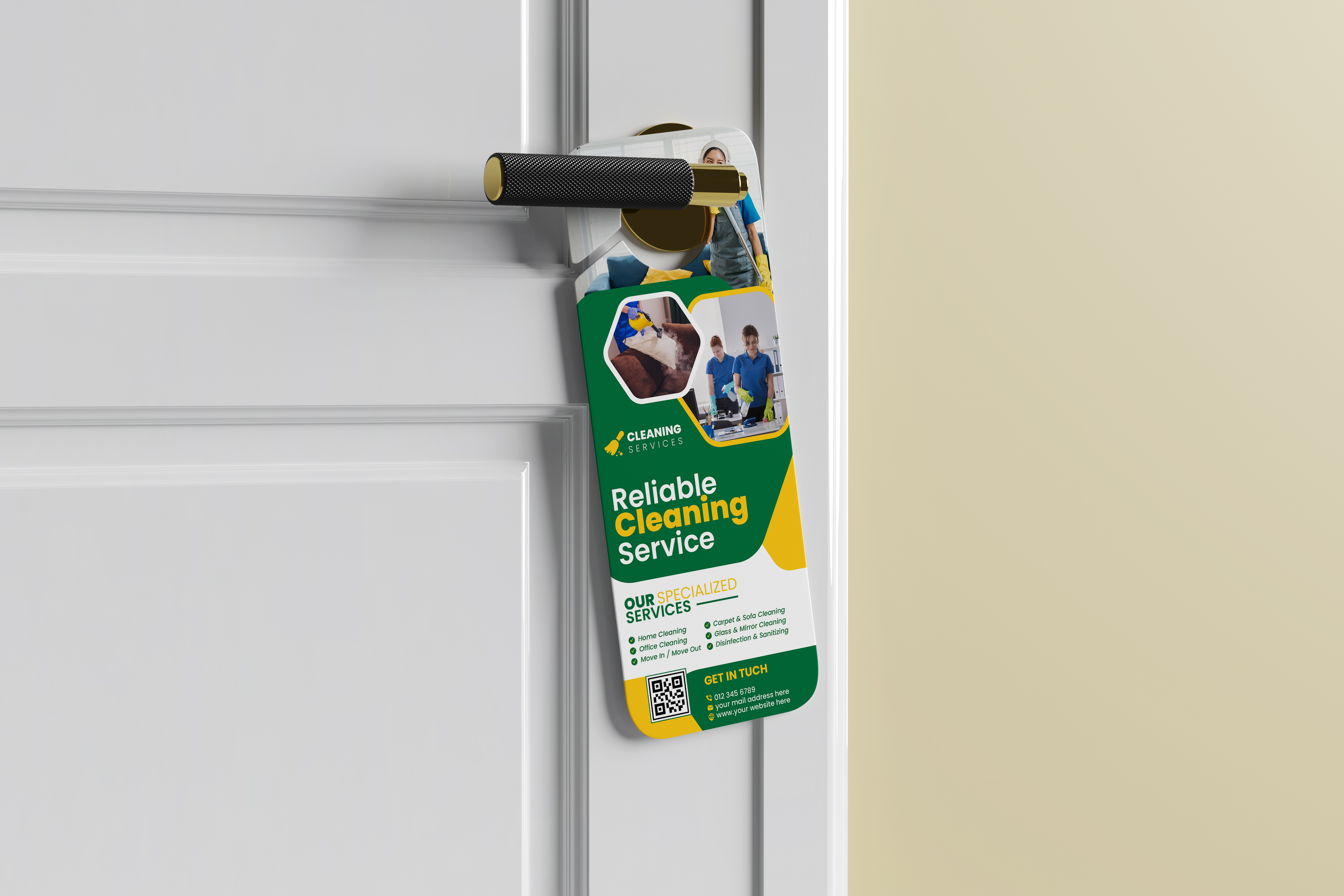 Cleaning service door hanger design template advertisement branding businesspromo cleandesign cleanflyer cleaningcompany cleaningservice doordrop doorhanger flyerdesign graphicdesign housecleaning maidservice marketing minimaldesign modernlayout printdesign printtemplate promotion servicemarketing