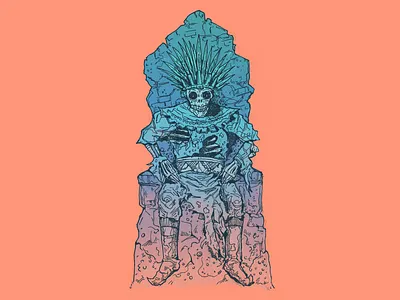 Weave - Inktober day 3 art aztek character design crown drawing illustration inktober inktober 2025 king mayan throne