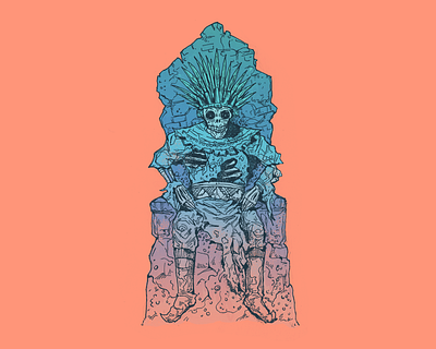 Weave - Inktober day 3 art aztek character design crown drawing illustration inktober inktober 2025 king mayan throne