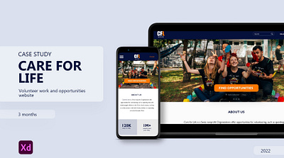 Care For Life - Volunteer work and opportunities website branding logo ui ux website