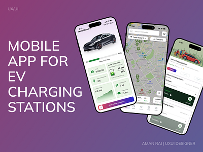 EV Charging Mobile App – Find & Charge appdesign electricvehicle ev evcharging figma leanui mobileapp smartmobility sustainabledesign xuidesign