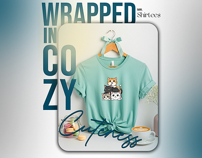 Cozy Cat Sweatshirt social media post Design banner ad bannerad cozy cat sweatshirt design design facebookad facebookpost graphic design instagrampost typography
