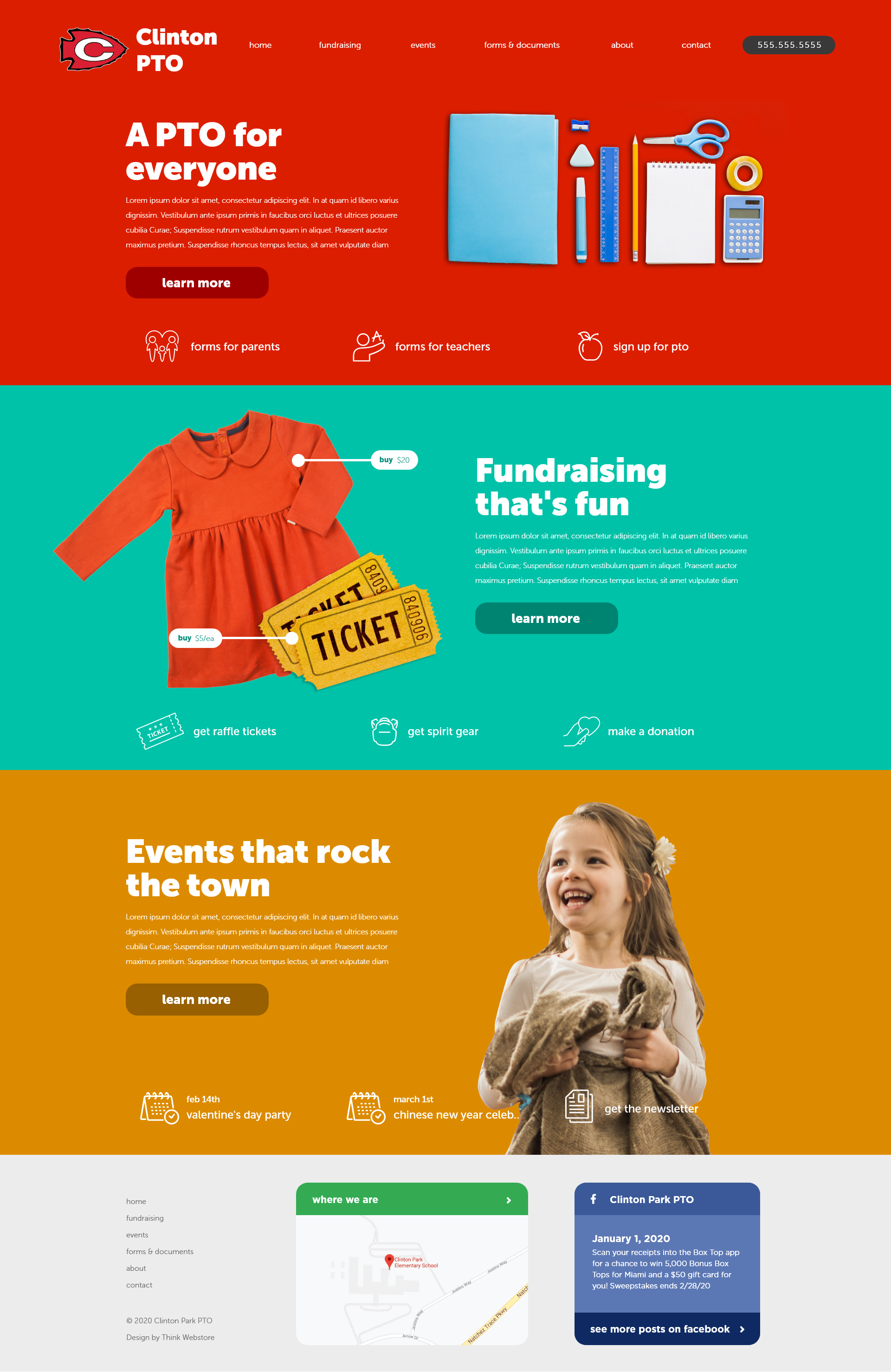 Clinton PTO | Website Design design graphic design mississippi school ui ux web web design website