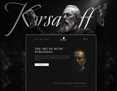 Music label website UI/UX design branding dark premium aesthetic dark ui korsakoff music label website music label website design ui uiux web design website веб дизайн корсаков музыкальный сайт премиальный сайт сайт музыкального лейбла