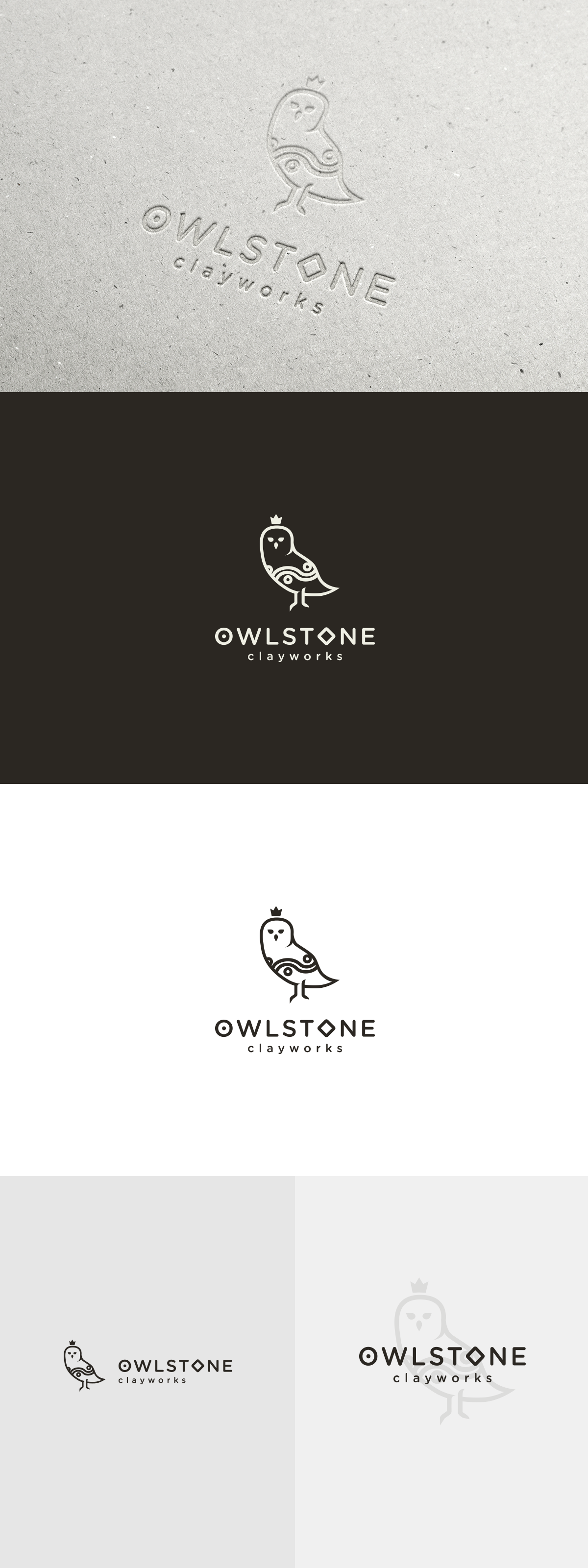 Logo for Artisan Tile Makers clay claywork craft handcrafted line style logo luxury owl simple sophisticated stone tile