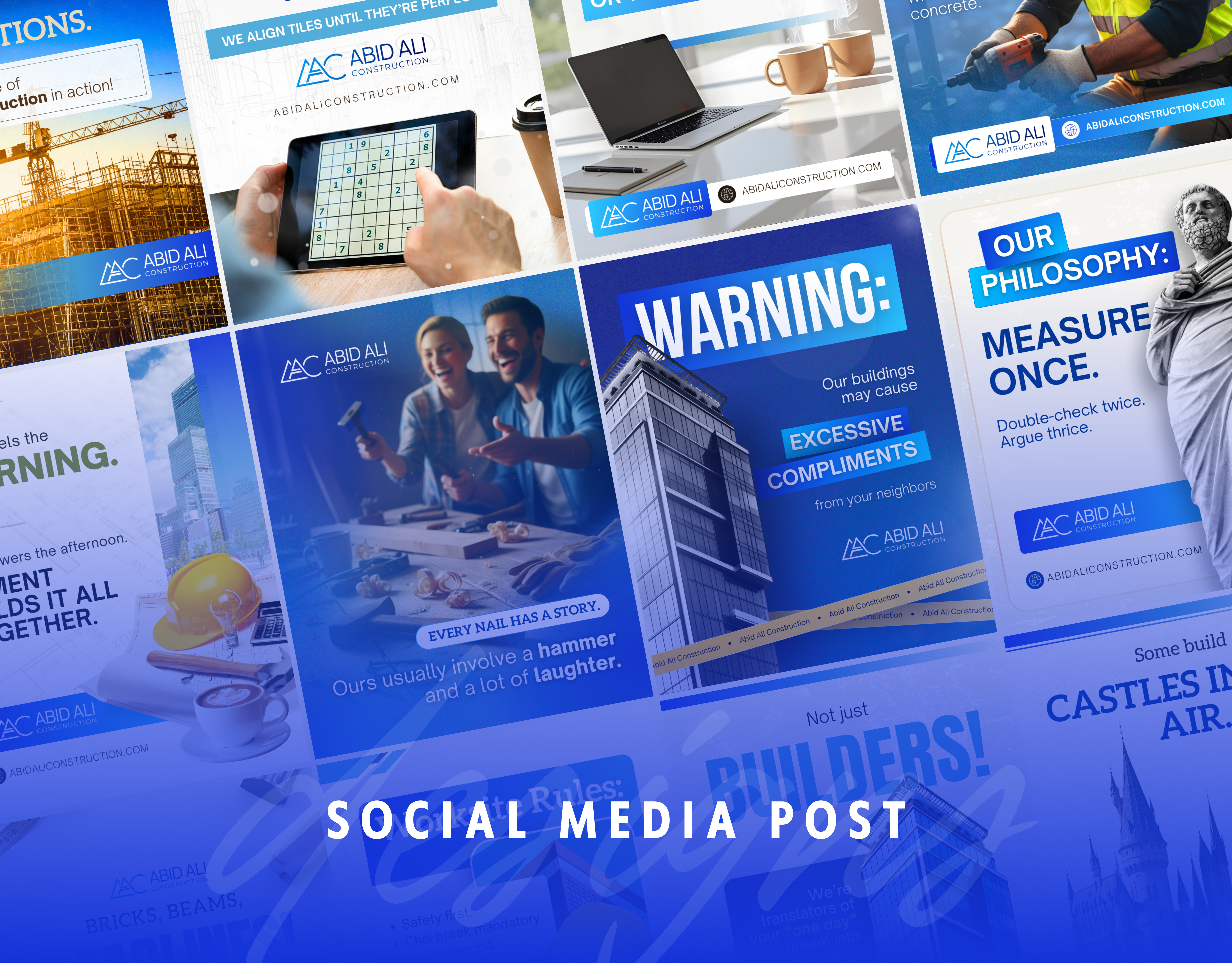 Social Media Post Canva | Construction Company | Portfolio 2026 adobe photoshop ads advertising branding canva graphics construction company instagram construction company post content designer creative creative post design faraz hassan khan graphic design instagram post instagram post design marketing minimal modern portfolio 2026 poster design social media post