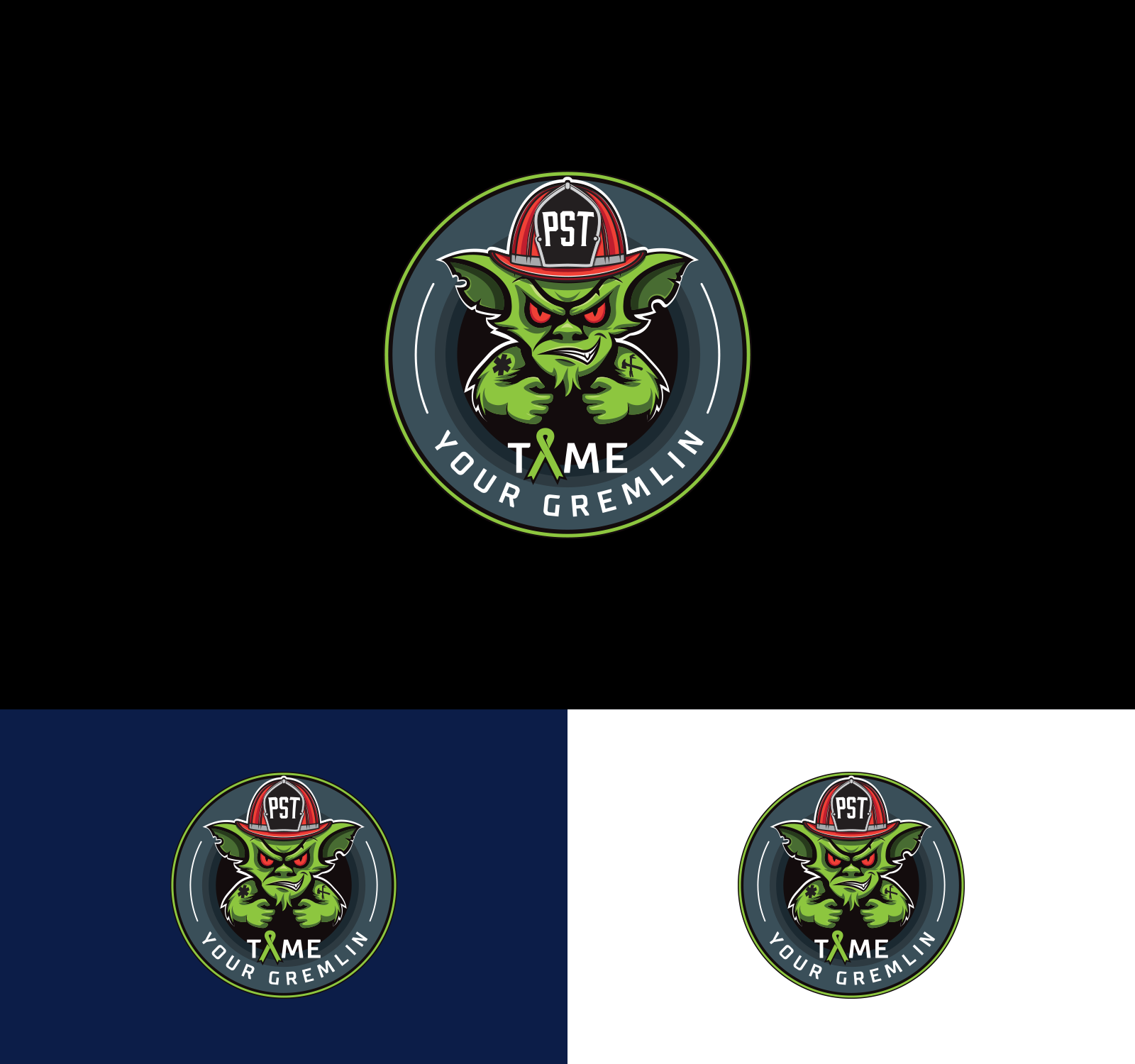 Tame your gremlin branding firefighters health logo mental health pst tame your gremlin
