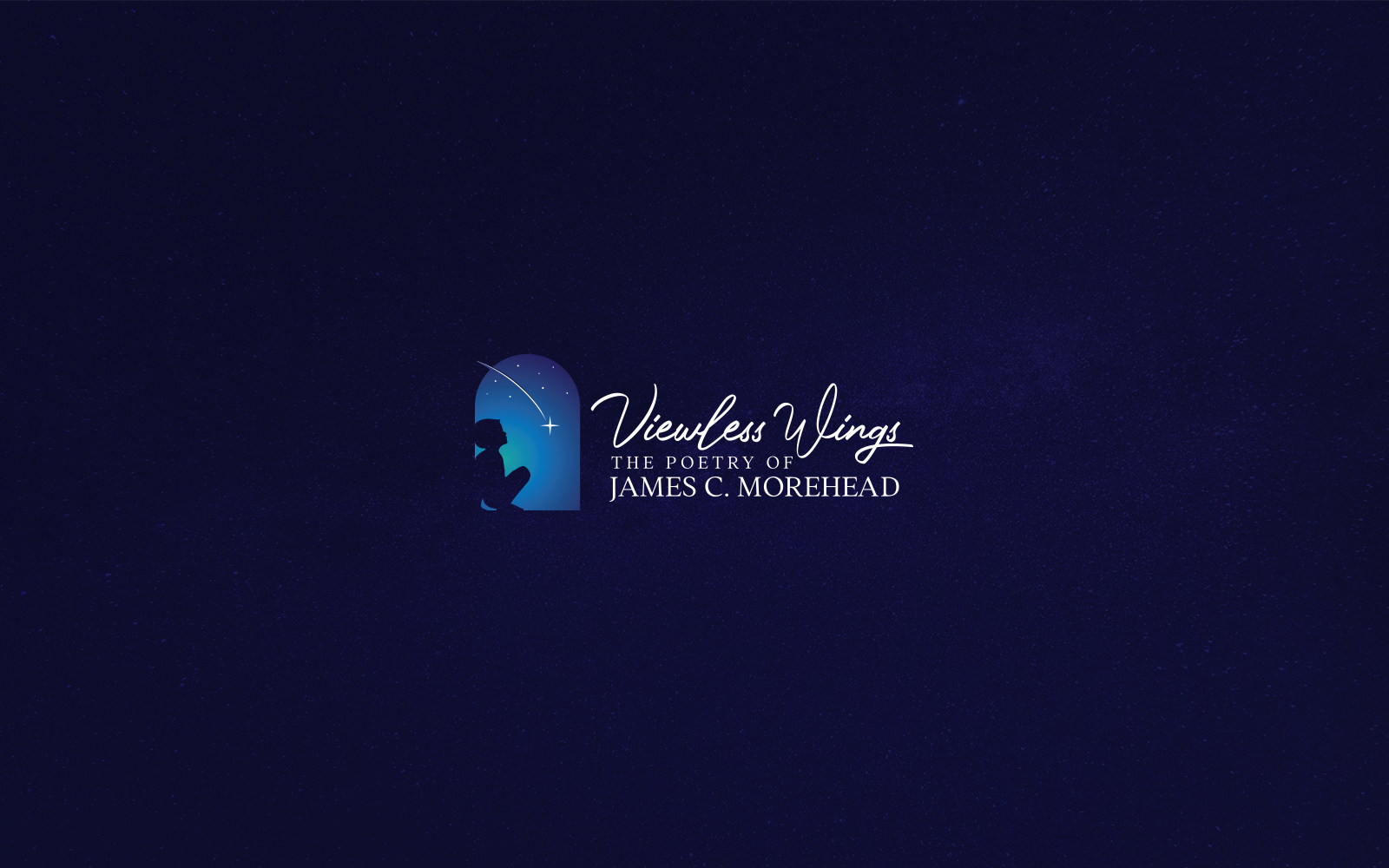Logo for poet James C. Morehead boy branding logo negative space poety star writer