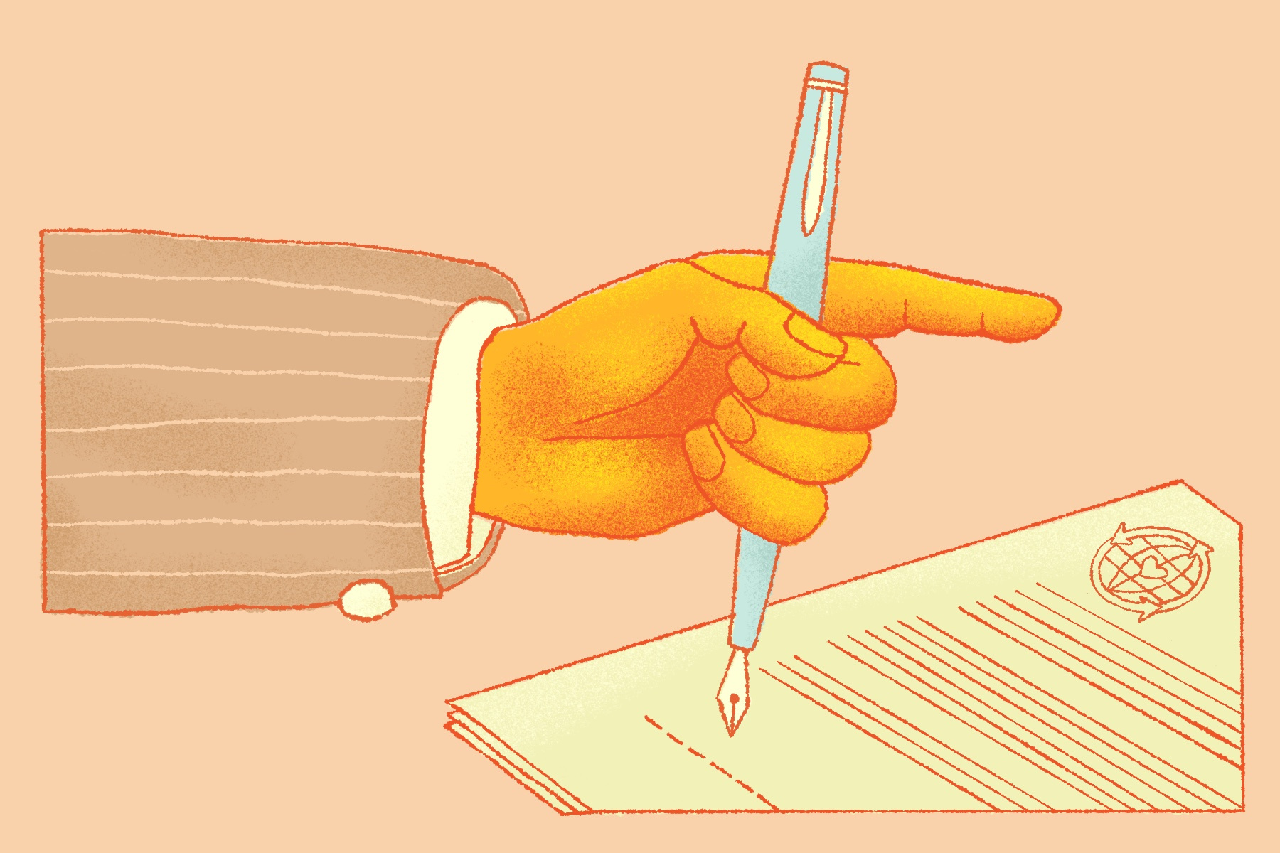 Sign Here 2d climate climate committments contract editorial editorial illustration graphic design illustration philanthropy pledge signatory