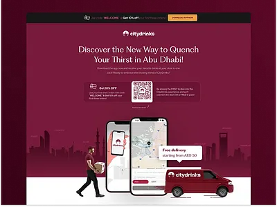 Citydrinks Landing Page | HubSpot | High Conversion. ads clean uiux consumerapp conversion deliveryapp graphic design graphicdesign landingpage landinpageinspo link marketing modern design sales smooth design uiux websitedesign websiteinspiration