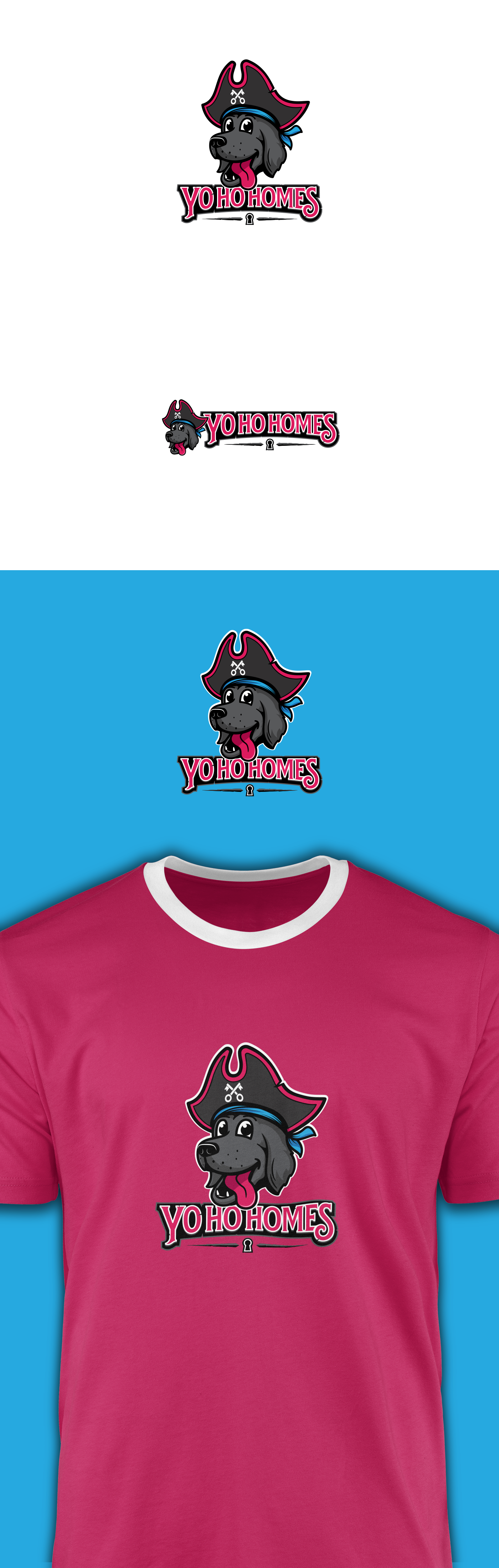 Yo Ho Homes branding dog logo mascot pet pirate real estate retriever