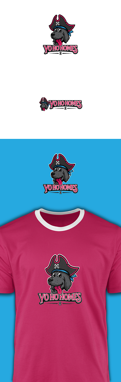 Yo Ho Homes branding dog logo mascot pet pirate real estate retriever
