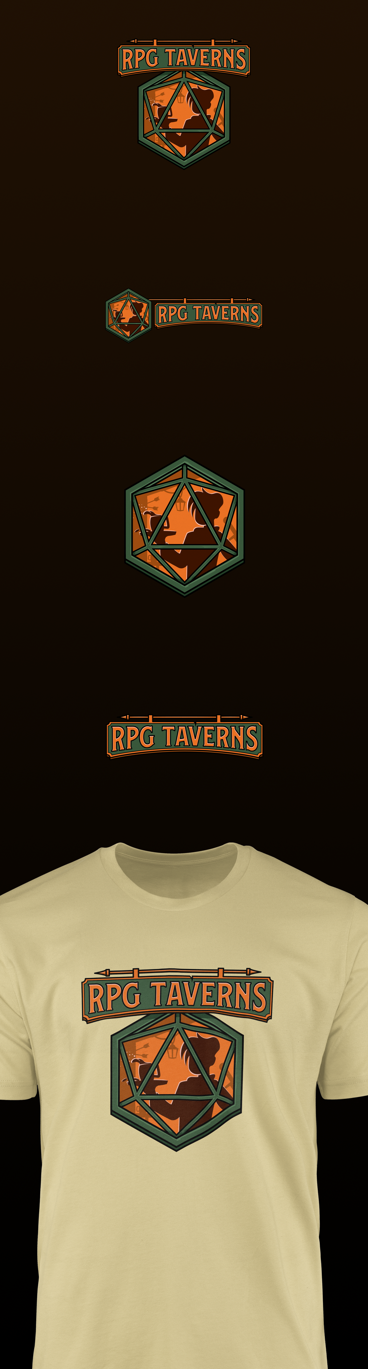 RPG Taverns board games branding cozy dice game logo player role playing game rpg tavern