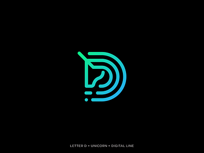 Digital Unicorn logo design abstract icon ai logo branding creative agency logo creative logo d letter logo digital agency dunicorn geometric logo graphic design logo logo design logo designer minimal unicorn icon modern logo startup logo tech branding tech logo unicorn visual identity