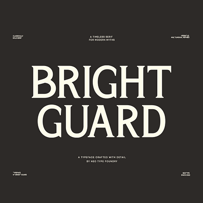 Bright Guard Elegant Serif bold serif book typeface branding font classic typeface creative typeface display serif display typography editorial font elegant typeface graphic design typeface heritage typeface logo typeface modern classic font premium serif retro font serif font stylish serif timeless serif typography design vintage font
