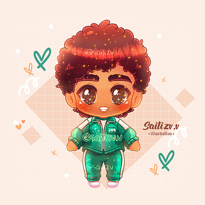 Fanart Squid Game Ali by sailizv adorable adorable lovely artwork concept creative cute art design digitalart illustration