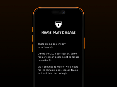 Home Plate Deals 2025 Postseason Empty State baseball blank deal empty flat message mlb postseason simple state text ui ux